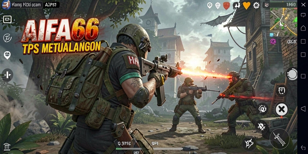 Screenshot AIFA66 menunjukkan aksi tembak-menembak mendebarkan dalam TPS.