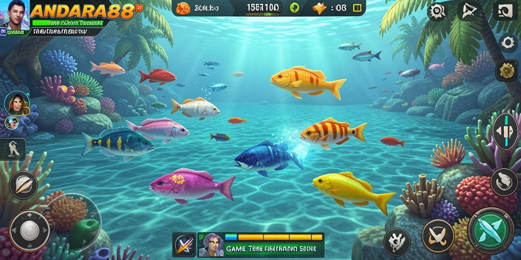 Tampilan menarik gameplay Tembak Ikan di ANDARA88.