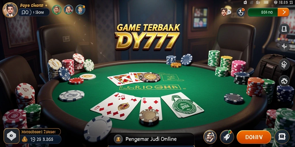 Screenshot gameplay DY777 menampilkan suasana bermain Poker yang memukau.