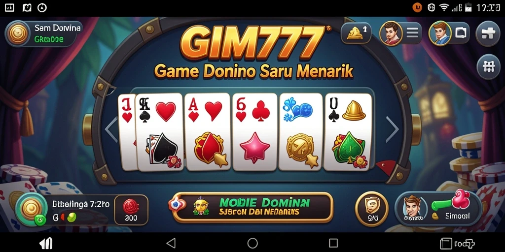 Tampilan gameplay seru di GIM777 dengan aksi domino yang mendebarkan.