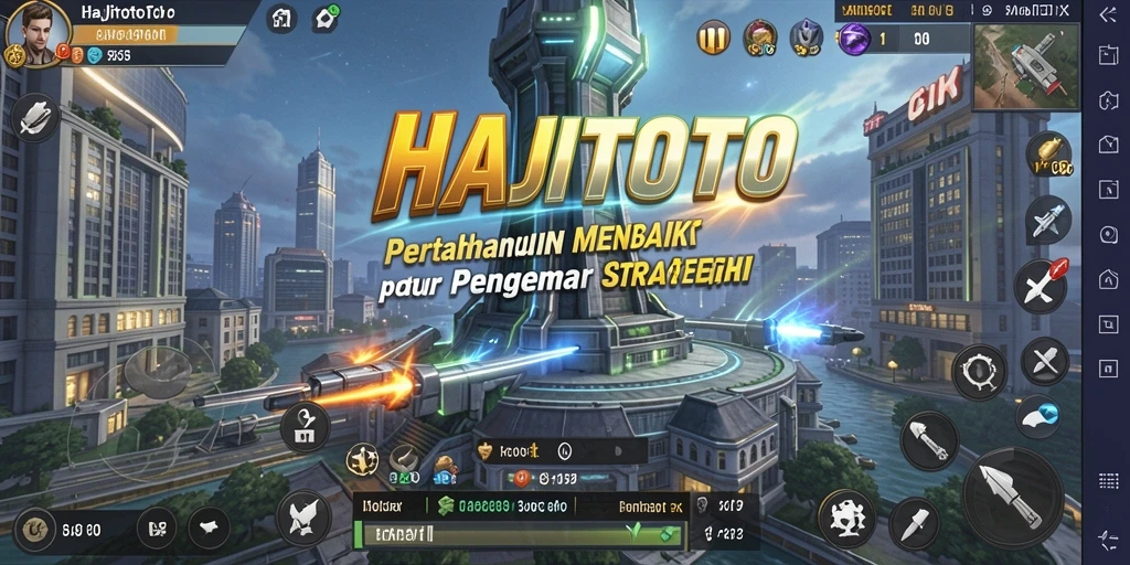Tangkapan layar permainan <strong>HAJITOTO</strong> yang menunjukkan aksi pertahanan menara yang mendebarkan.