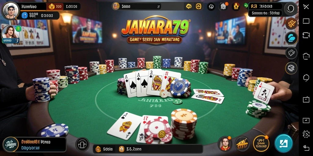 Tampilan gameplay Poker yang mendebarkan di JAWARA79.
