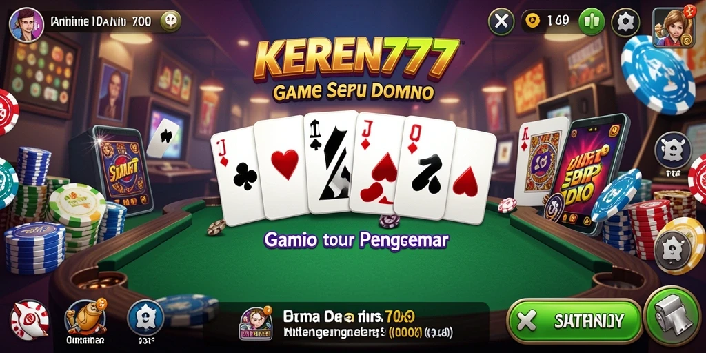 Tampilan gameplay seru dalam KEREN777 yang menampilkan permainan Domino.