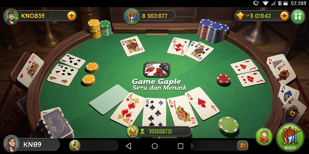 Tampilan gameplay seru dari KNO89 saat bermain Gaple.