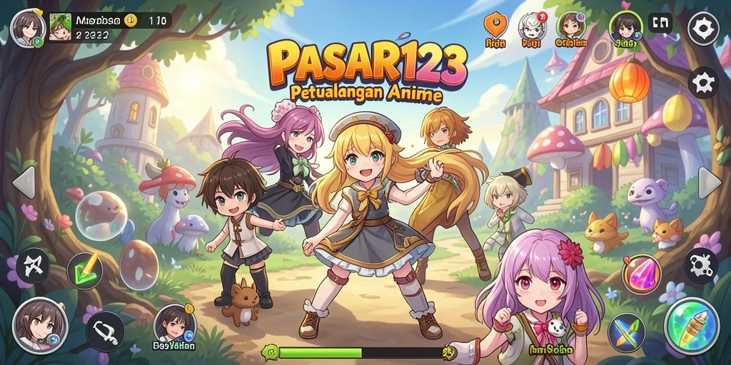 Gameplay menarik dalam dunia anime yang penuh warna.