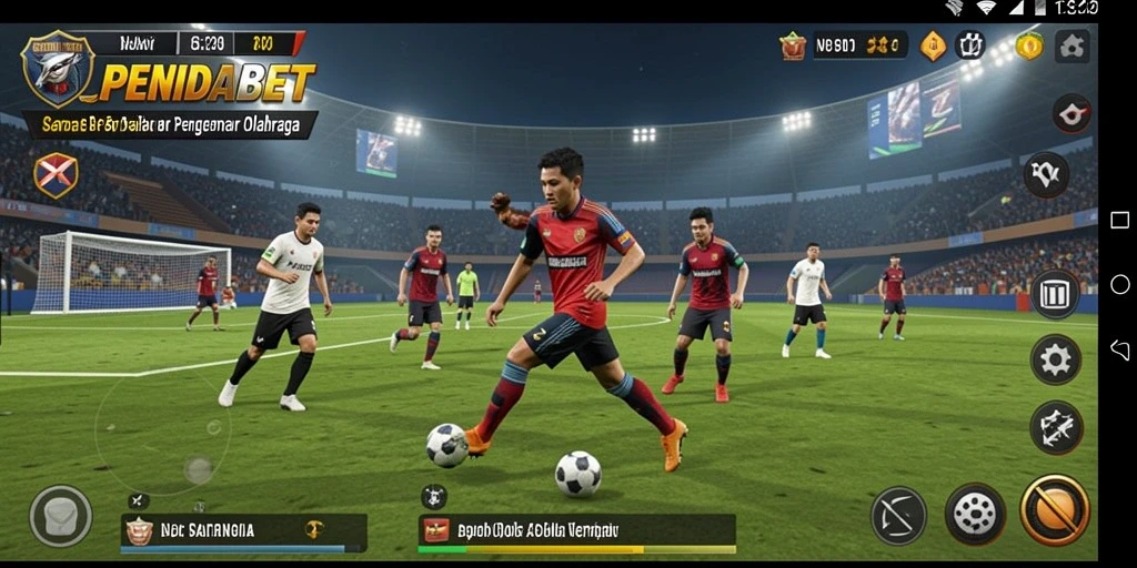 Gameplay PENIDABET yang menegangkan dan penuh aksi sepak bola.