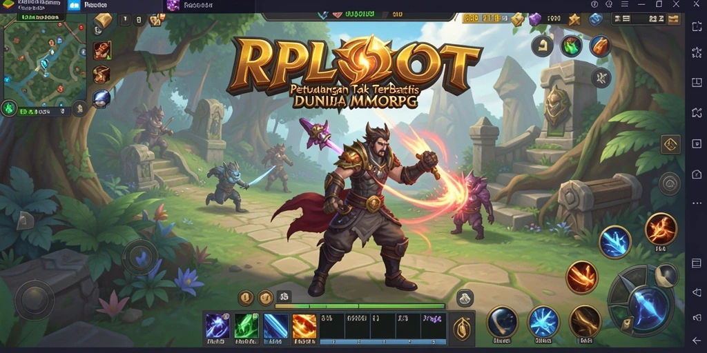 Tangkapan layar gameplay RPLOOT menampilkan pertarungan epik dalam dunia MMORPG.