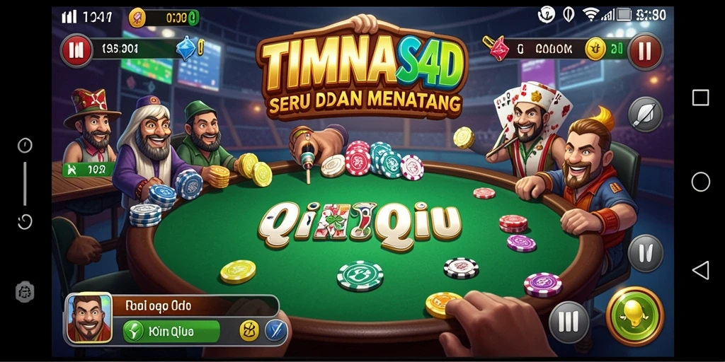 Screenshot gameplay TIMNAS4D yang menampilkan suasana bermain QiuQiu.