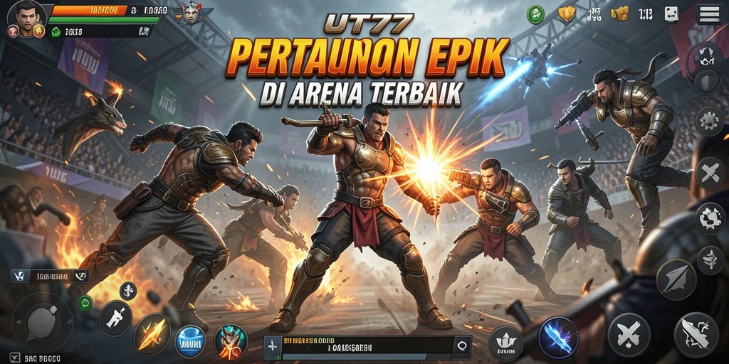 Tampilan gameplay UT77 dengan pertarungan yang mendebarkan.